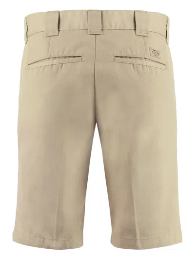 Dickies Slim Fit Cotton Blend Shorts With Pockets In Neutral
