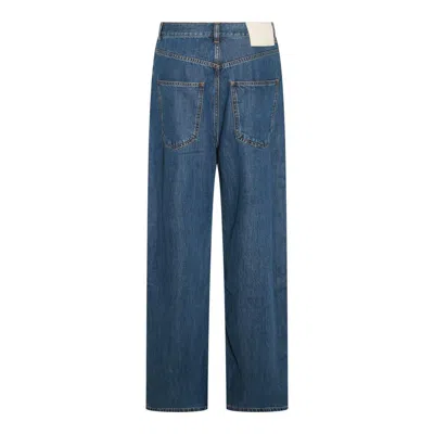 Valentino Wide Leg Denim Jeans In Blue