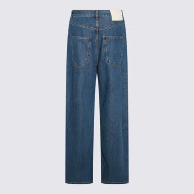 Valentino Wide Leg Denim Jeans In Blue