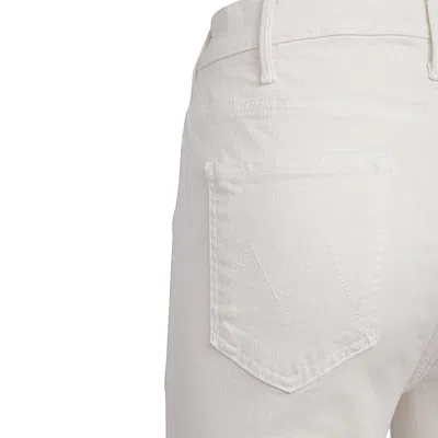 Mother White Cotton Denim Jeans In Neutral