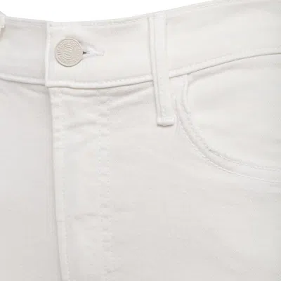 Mother White Cotton Denim Jeans In Neutral