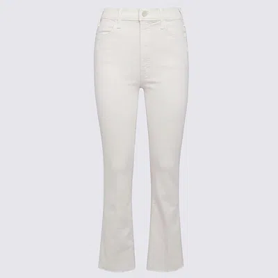 Mother White Cotton Denim Jeans In Neutral