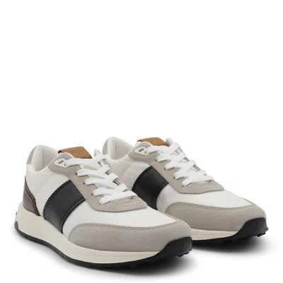Tod's White And Grey Sneakers In Gray