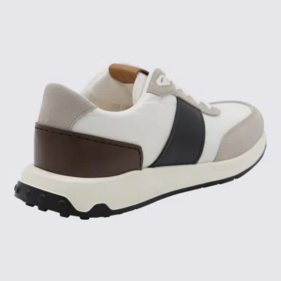 Tod's White And Grey Sneakers In Gray