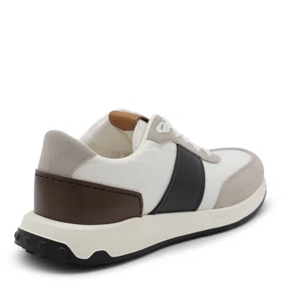 Tod's White And Grey Sneakers In Gray