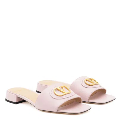 Valentino Vlogo Signature Leather Sandal In Pink