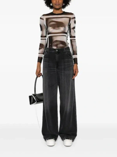 Haikure Denim Wide-leg Jeans In Black