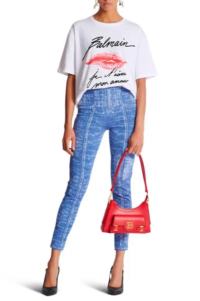 Balmain Graphic Kiss Print T-shirt With Relaxed Fit