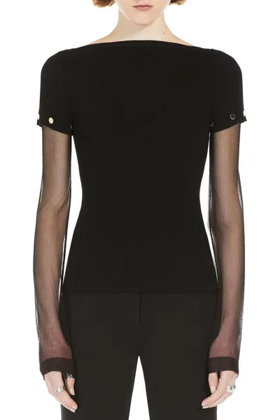 Sportmax Viscose Tight-fitting Sweater In Black