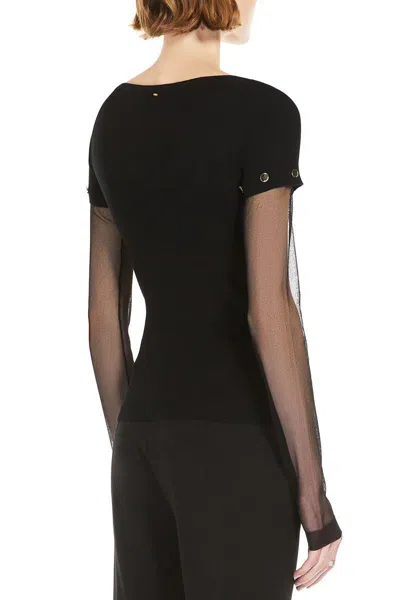 Sportmax Viscose Tight-fitting Sweater In Black