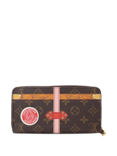 Pre-owned Louis Vuitton 2018 Monogram Summer Trunks Zippy Wallet Long Wallets In Brown