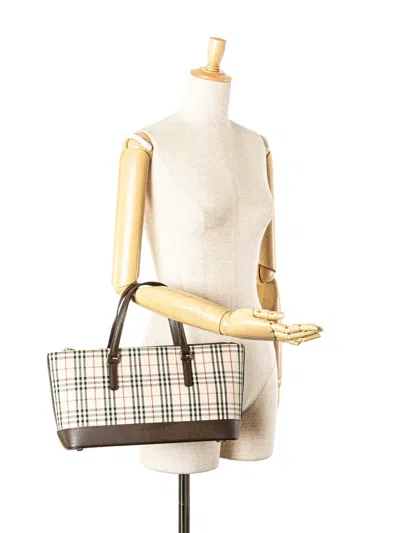 Pre-owned Burberry 2000-2017 House Check Canvas Handbag In Brown