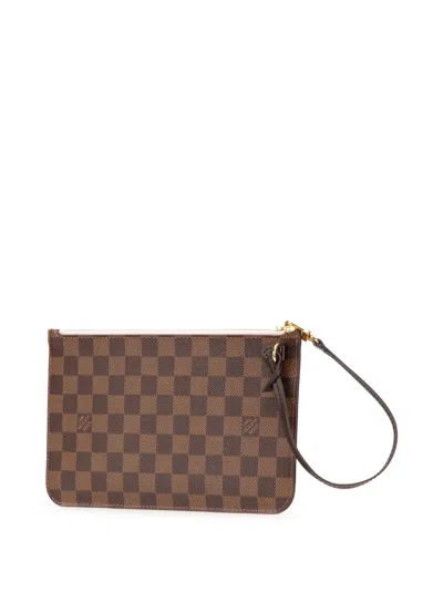 Pre-owned Louis Vuitton 2000-2025 Damier Ebene Neverfull Mm Pouch