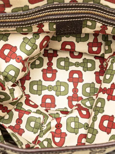 Pre-owned Gucci 2000-2015 Gg Canvas Embroidered Mushroom Tote Bag In Brown
