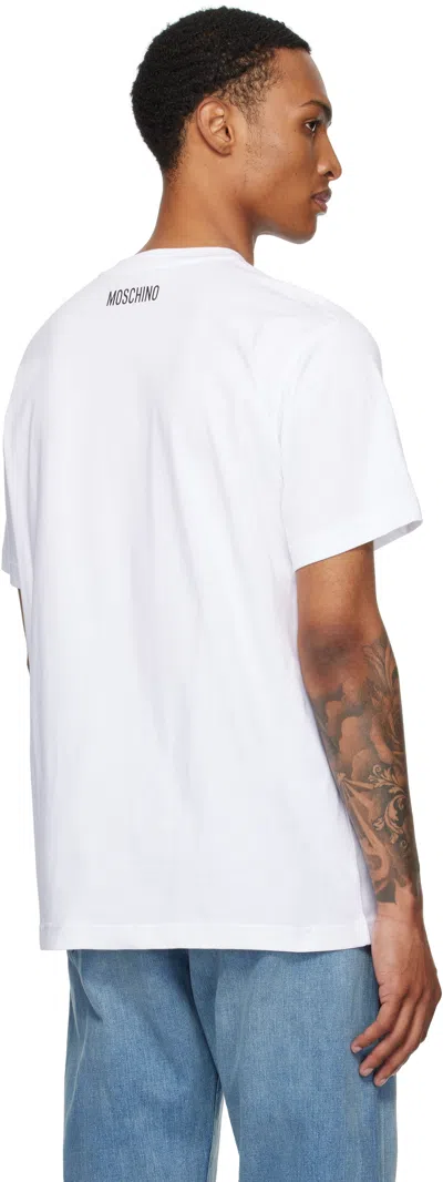 Moschino Crew Neck Graphic Print Short Sleeves In White