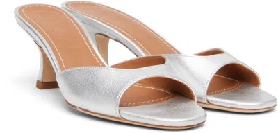 Staud Silver Brigitte Mule Sandals