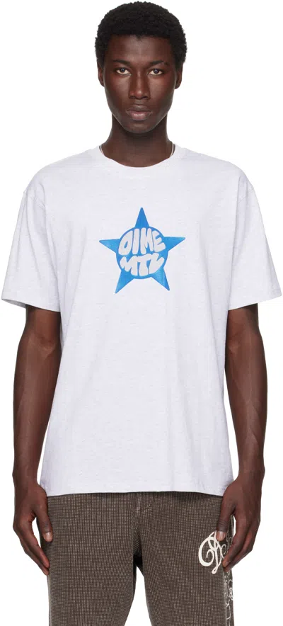 Dime Gray Star T-shirt In White