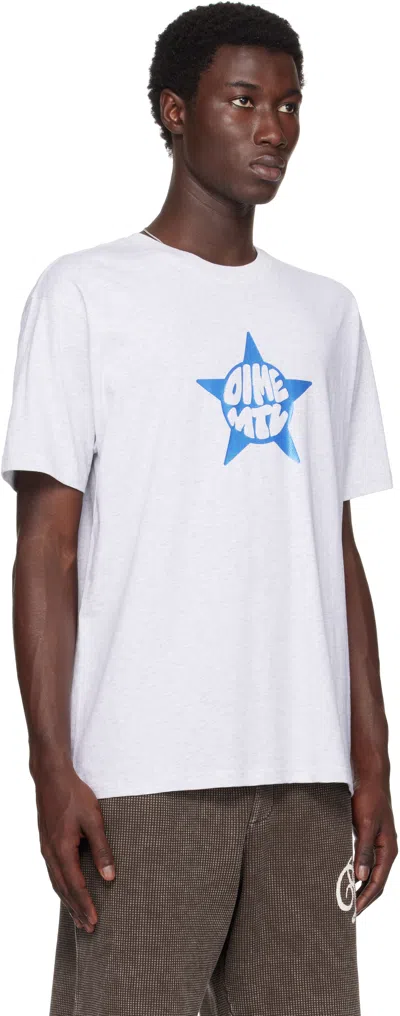Dime Gray Star T-shirt In White