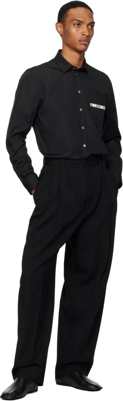 Moschino Logo-detail Pocket Shirt In Black
