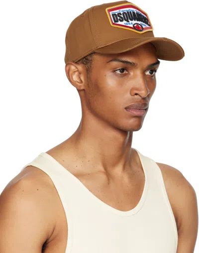 Dsquared2 Brown Cap With Embroidered Logo Patch