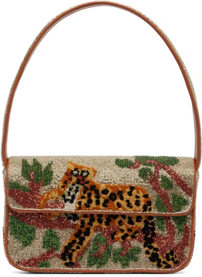 Staud Beige Tommy Beaded Bag