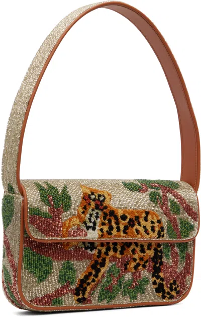 Staud Beige Tommy Beaded Bag
