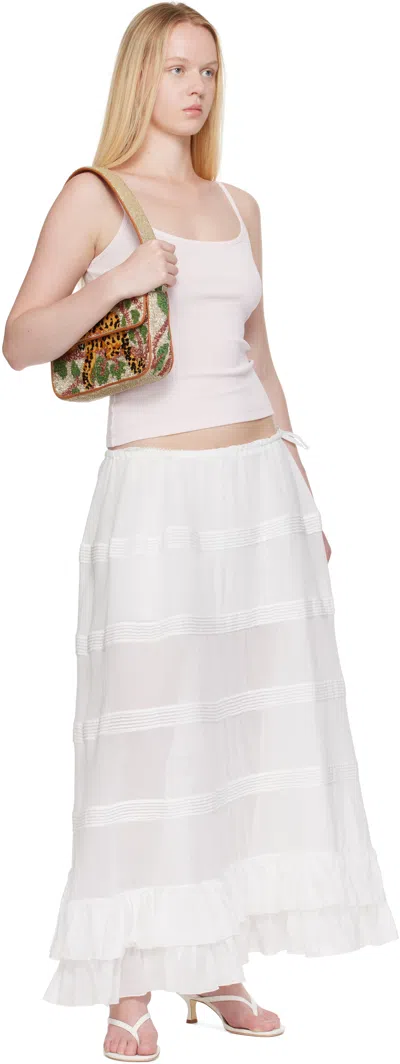 Staud Beige Tommy Beaded Bag