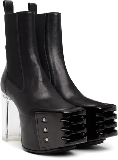 Rick Owens Black Concordians Grilled Kiss 45 Chelsea Boots