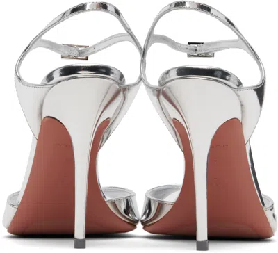 Amina Muaddi Silver Adut 105 Heeled Sandals