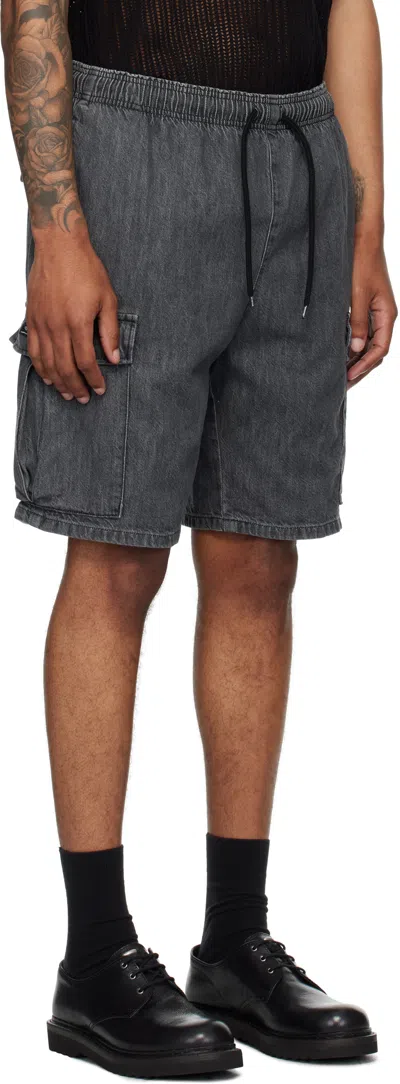 Wtaps Black Mils2301 Denim Shorts In Gray