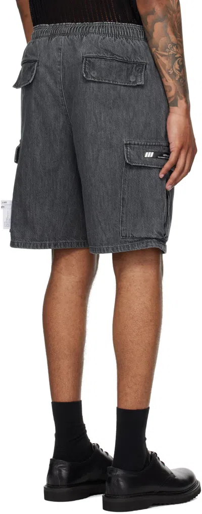 Wtaps Black Mils2301 Denim Shorts In Gray