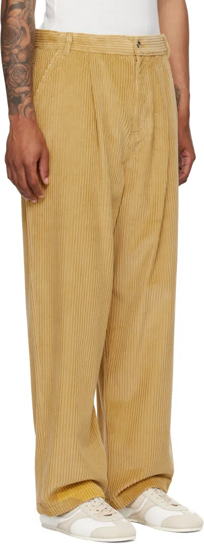 Moschino Tan Toggle Trousers In Animal Print