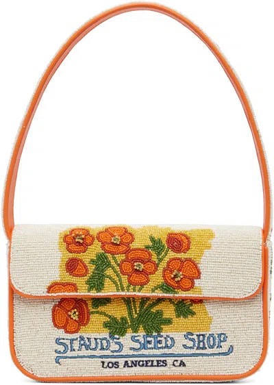 Staud Off-white & Orange Tommy Beaded Bag