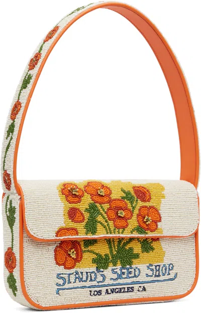 Staud Off-white & Orange Tommy Beaded Bag