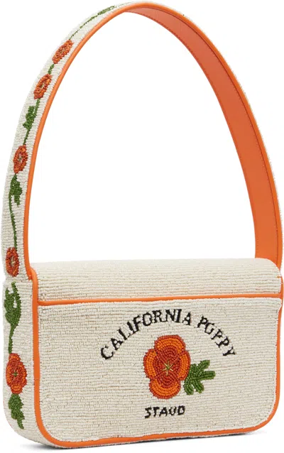 Staud Off-white & Orange Tommy Beaded Bag