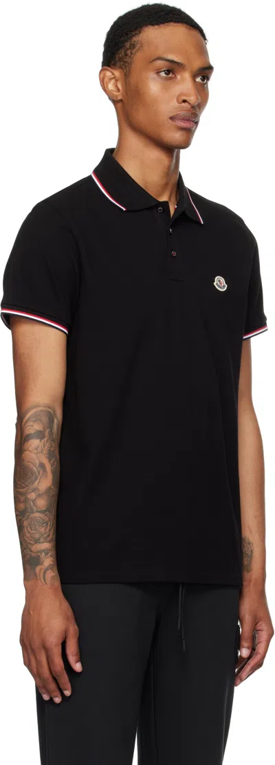 Moncler This Polo Shirt Features A Timeless Design That Transcends The Seasons In Black