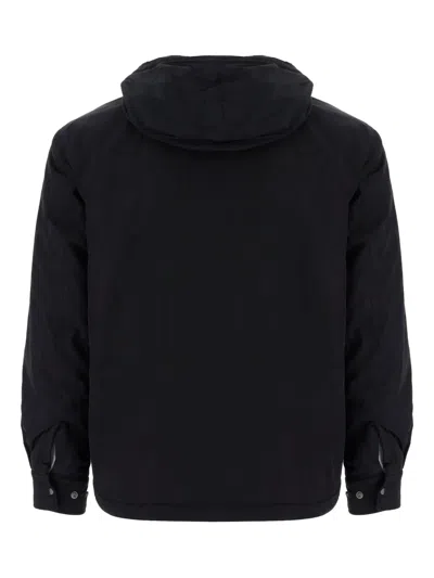C.p. Company Adjustable Hooded Nylon Jacket In Black