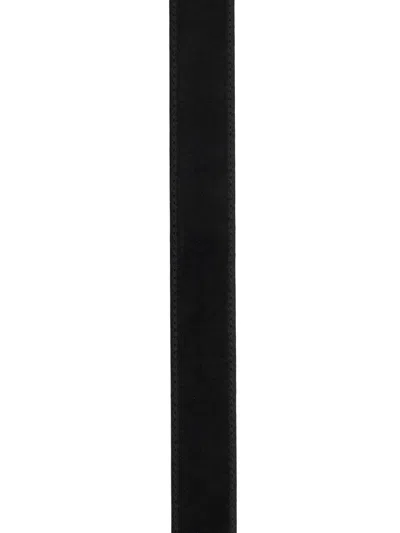 Tom Ford Suede Belt With Gold-tone Buckle And Multiple Holes In Black