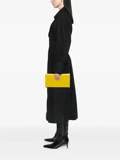 Pre-owned Saint Laurent 2014 Patent Belle Du Jour Clutch Bag In Yellow