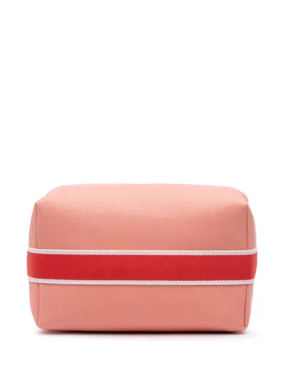 Pre-owned Hermes 2020-2025 Small Canvas Bride A Brac Case Vanity Bag In Pink