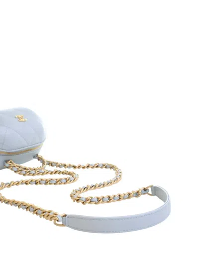 Pre-owned Chanel 2021 Quilted Lambskin Cc Bubble Vanity Case With Chain Satchel