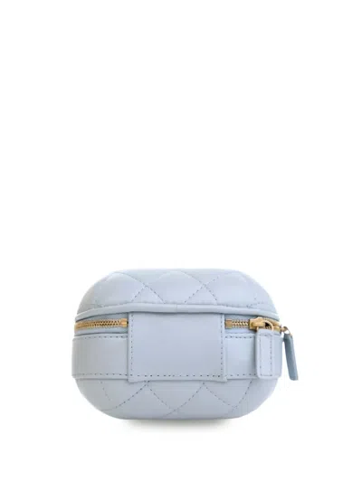 Pre-owned Chanel 2021 Quilted Lambskin Cc Bubble Vanity Case With Chain Satchel