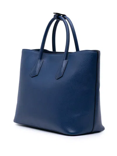 Pre-owned Prada 2000-2024 Saffiano Cuir Front Pocket Convertible Tote Satchel