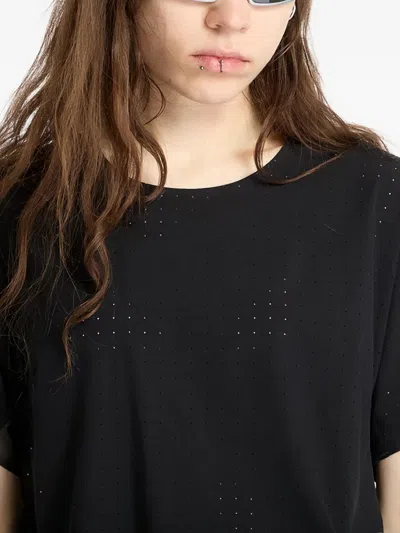 Y-3 Perforated Technical Fabric And Mesh Top In Black