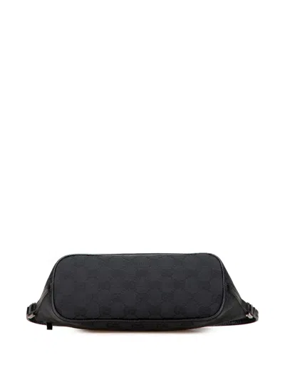 Pre-owned Gucci 2000-2015 Gg Canvas Boat Shoulder Bag In Black
