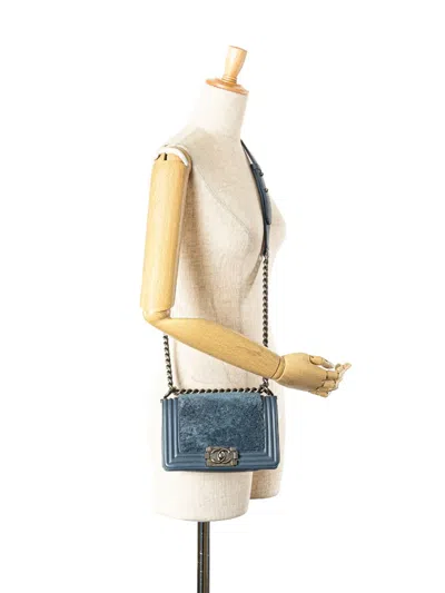 Pre-owned Chanel 2013-2014 Small Leather And Fur Boy Flap Crossbody Bag