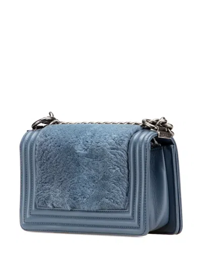 Pre-owned Chanel 2013-2014 Small Leather And Fur Boy Flap Crossbody Bag