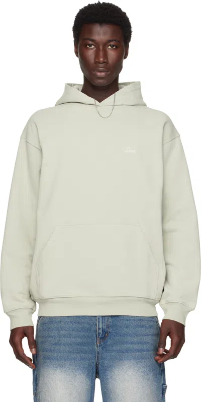 Dime Gray Cursive Small Logo Hoodie In Neutral