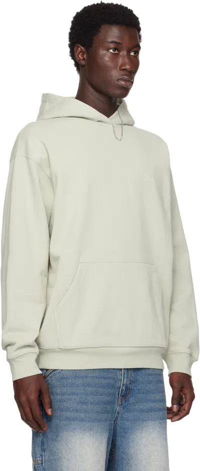 Dime Gray Cursive Small Logo Hoodie In Neutral