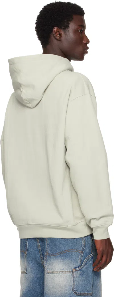 Dime Gray Cursive Small Logo Hoodie In Neutral